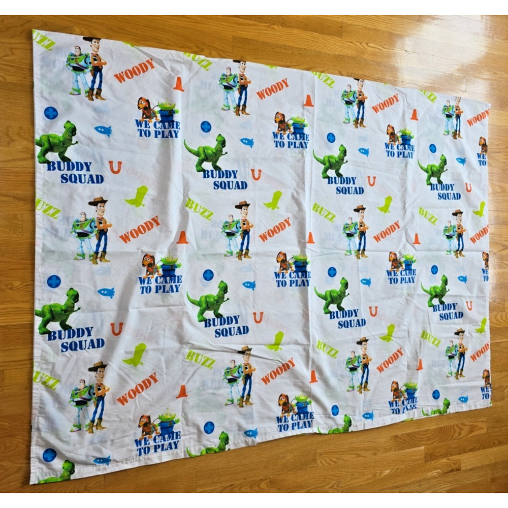 Pixar Toy Story VTG Twin Flat Sheet Woody Buzz Lightyear Disney Y2K Retro